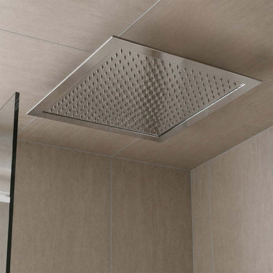 chrome square shower ceiling mounted 400mm 1200