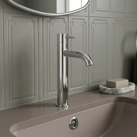 chrome tall basin mixer tap - deck mounted  1200