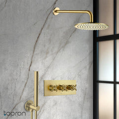 concealed thermostatic shower valve for 2 outlets