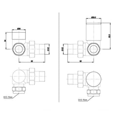 stainless-steel radiator valves technical drawing-tapron