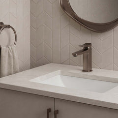 deck mounted basin tap with single lever - bronze