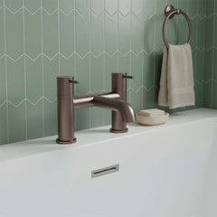 deck mounted bath tap with lever handles - bronze 