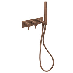 Brushed bronze shower mixer valve
