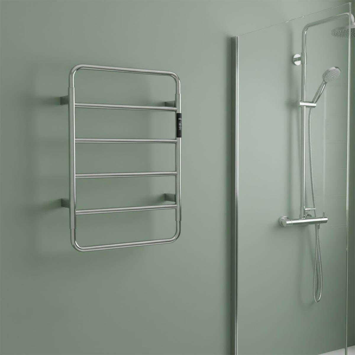 electric bathroom radiator with thermostat - chrome Ireland