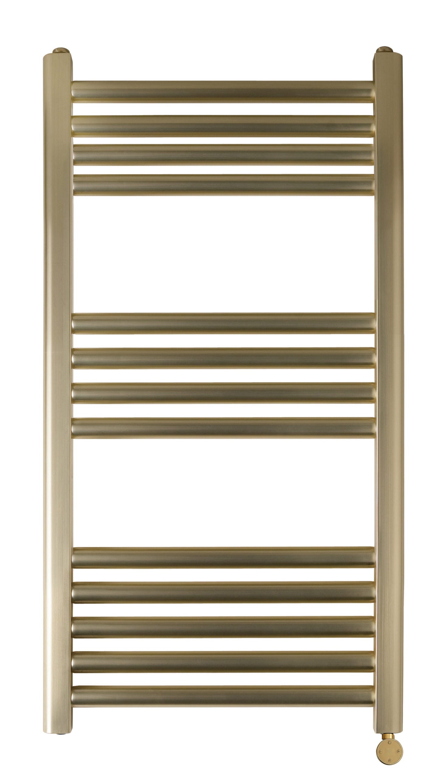 Gold electric towel rail with thermostat