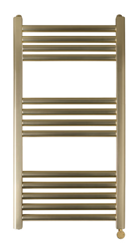 Gold electric towel rail with thermostat