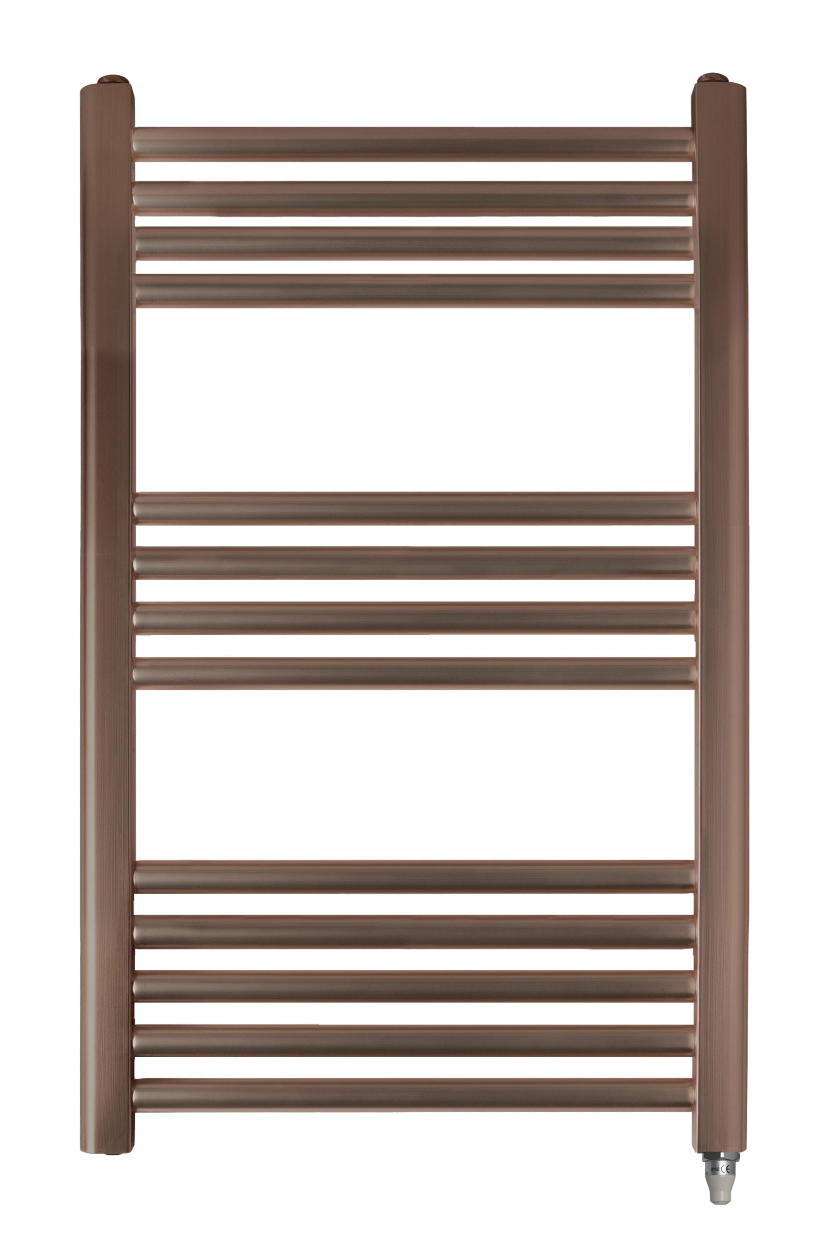 Brushed bronze electric towel radiator