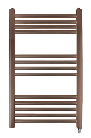 Brushed bronze electric towel radiator