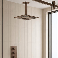 fixed square shower head 250mm bronze in Ireland 
