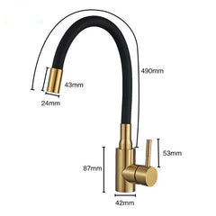 flexible kitchen tap gold