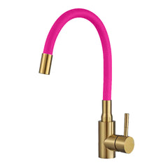 pink flexible kitchen tap