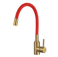 red flexible kitchen tap
