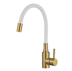 white flexible kitchen tap