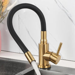 flexible kitchen tap black