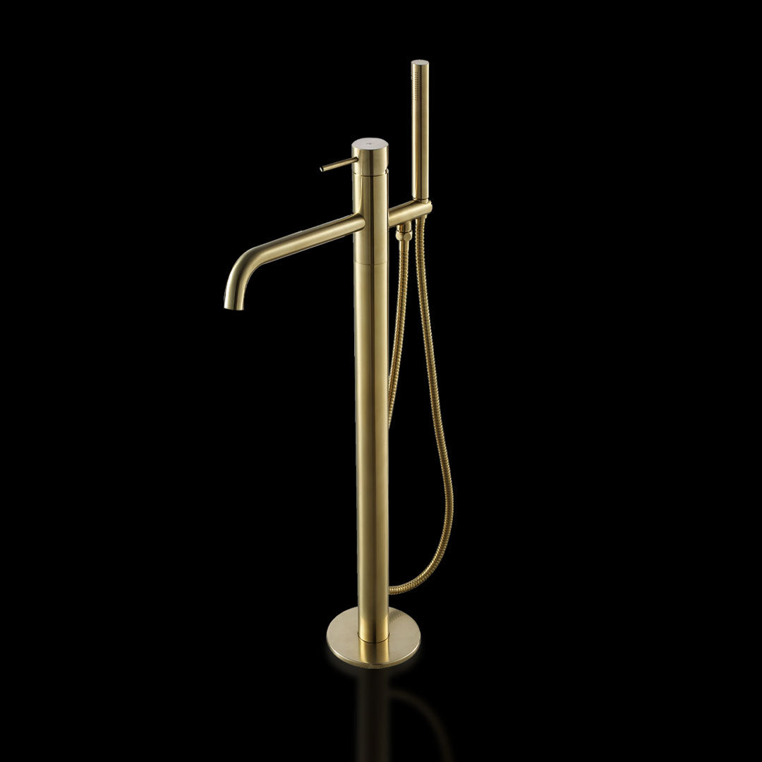  Gold Freestanding Bath Taps - Brushed Brass