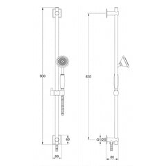shower head riser rail
