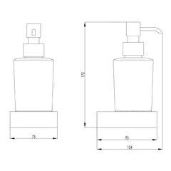Bathroom soap dispenser - Technical drawing