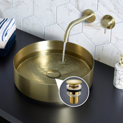 Brushed brass bathroom basin waste, slotted