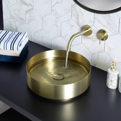 Gold Wall Mounted Basin Mixer Tap
