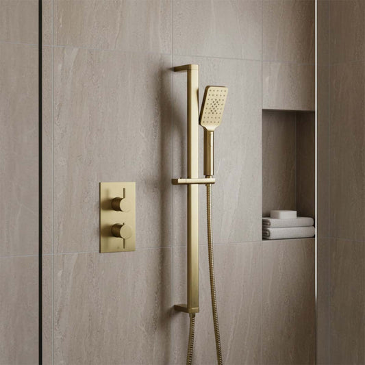 gold slider rail with shower handset and hose 1200