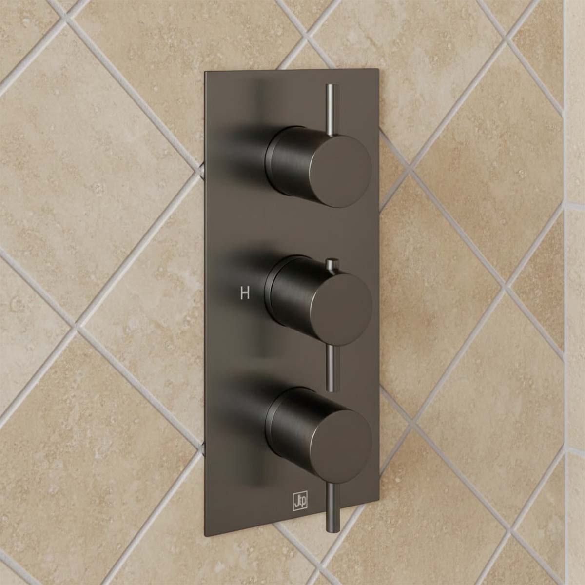 gunmetal 3 outlets concealed thermostatic shower valve - Ireland 