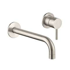 Inox brushed stainless steel 2-hole basin tap