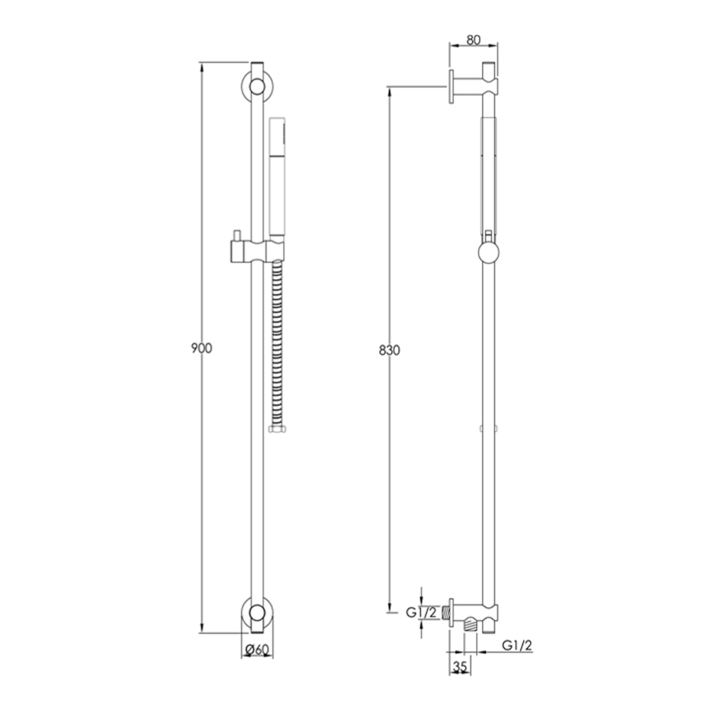 shower rail kit