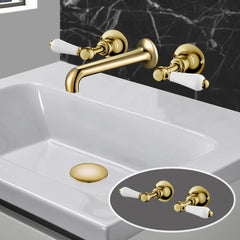 Gold traditional concealed manual on/off valves 