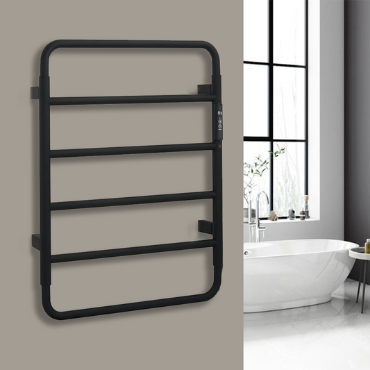 Matt black electric towel radiator