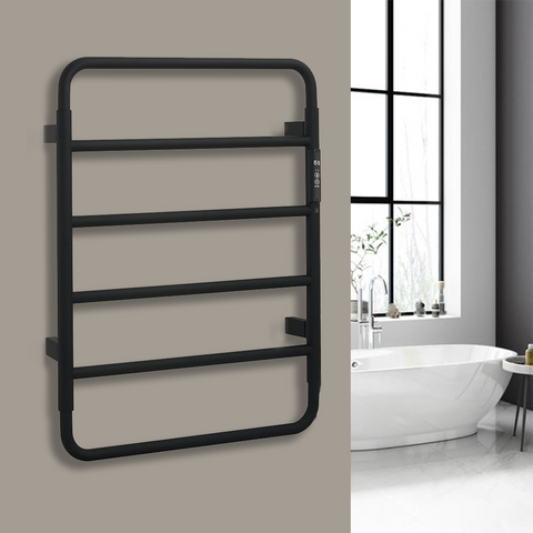 Matt black electric towel radiator