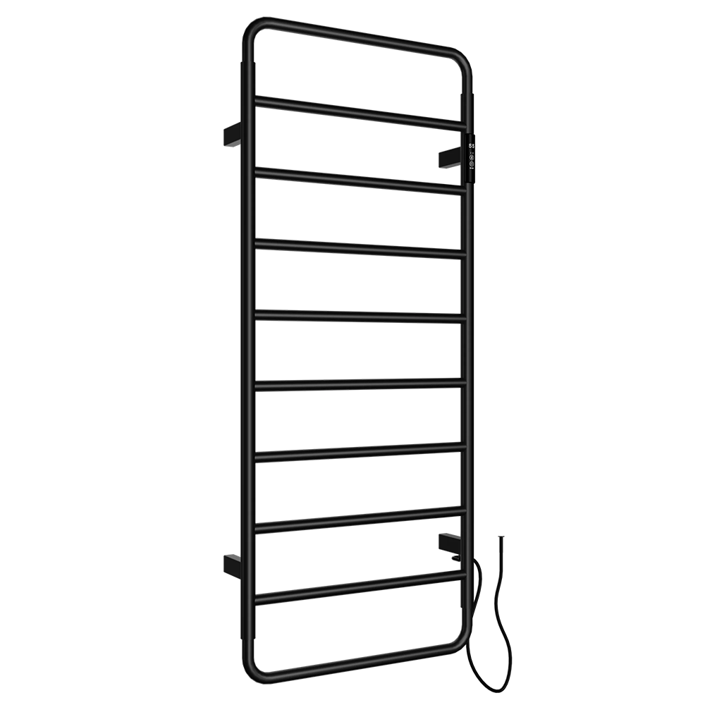 Matt black electric towel rail