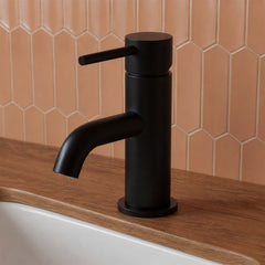 matt black single lever basin mixer -deck mounted 
