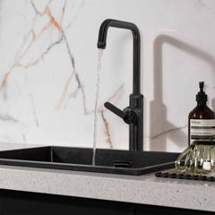 Brushed black monobloc kitchen mixer tap 