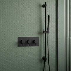 matt black slider rail with pencil shower handset