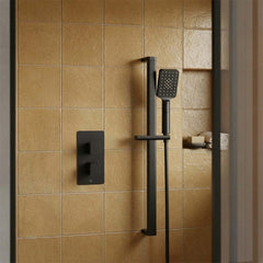 matt black slider shower rail with handset