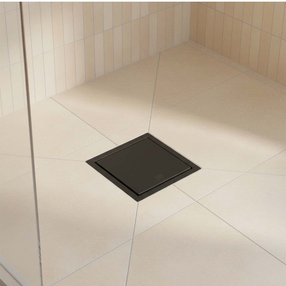 matt black square shower waste