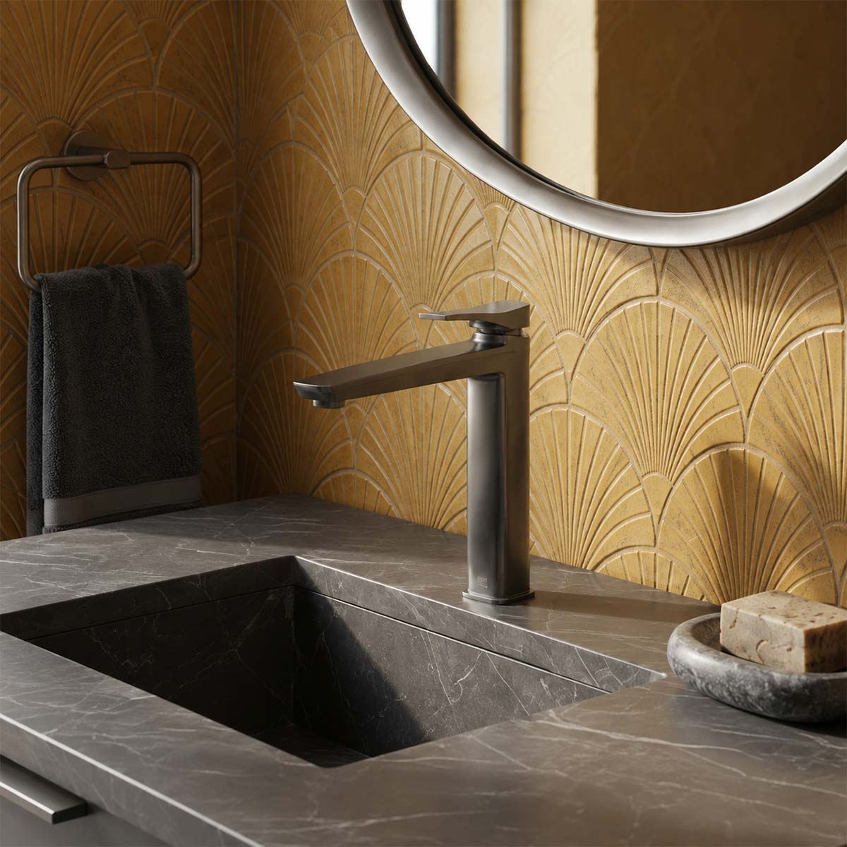 matt black square tall basin tap- ireland 