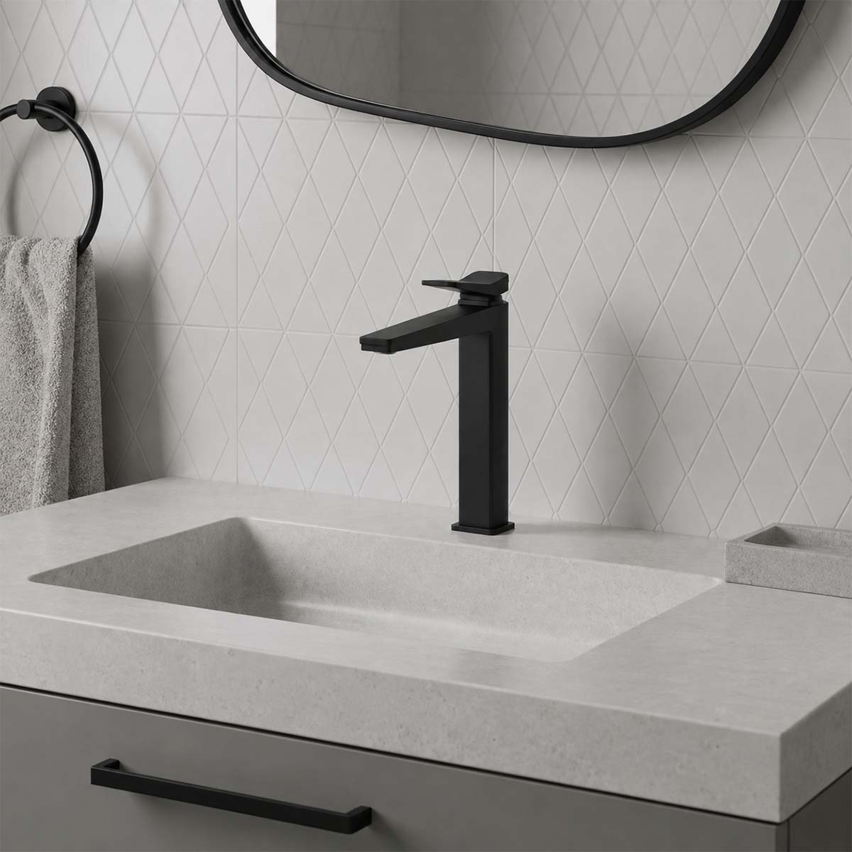 matt black tall basin tap - Ireland 