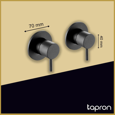 Matt Black Wall Mounted Valves-Tapron