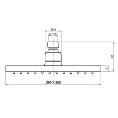 Extra large shower head - Technical drawing