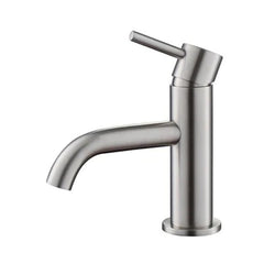 Single Lever Monobloc Basin Mixer Tap - Brushed Steel 