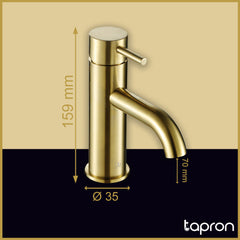 Gold single lever basin mixer tap
