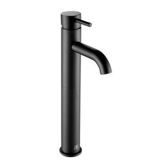 Black single lever handle basin tap