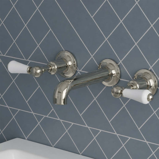 nickel three hole traditional basin tap - Ireland  1200