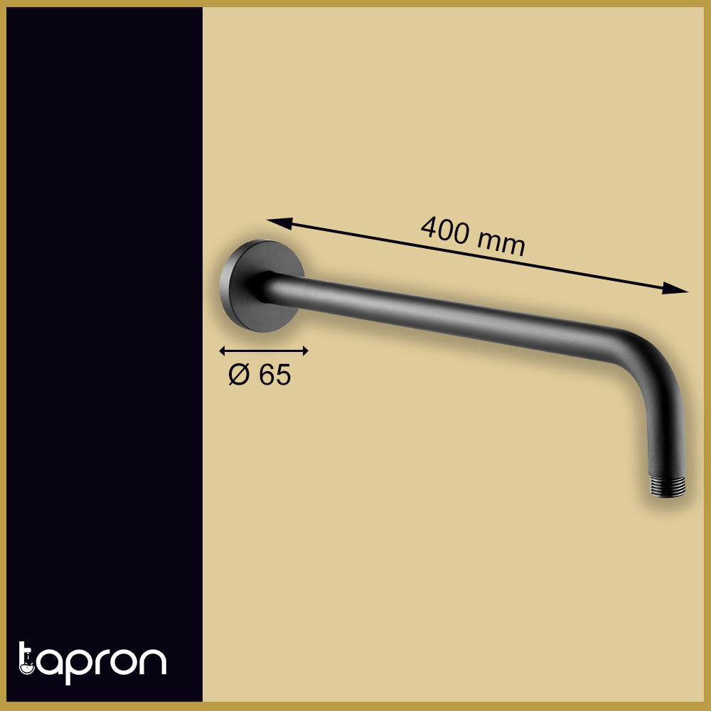 Matt Black Shower Arm-Tapron