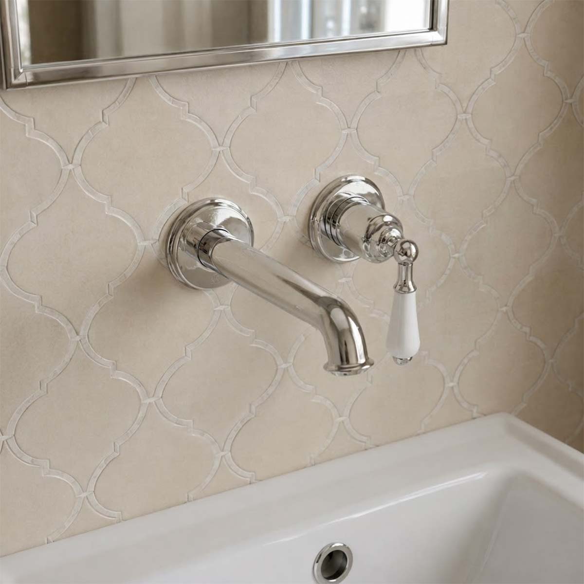 polished chrome basin tap with lever handle 
