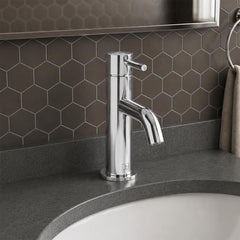 polished chrome basin tap with single lever 