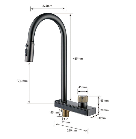 Waterfall kitchen taps