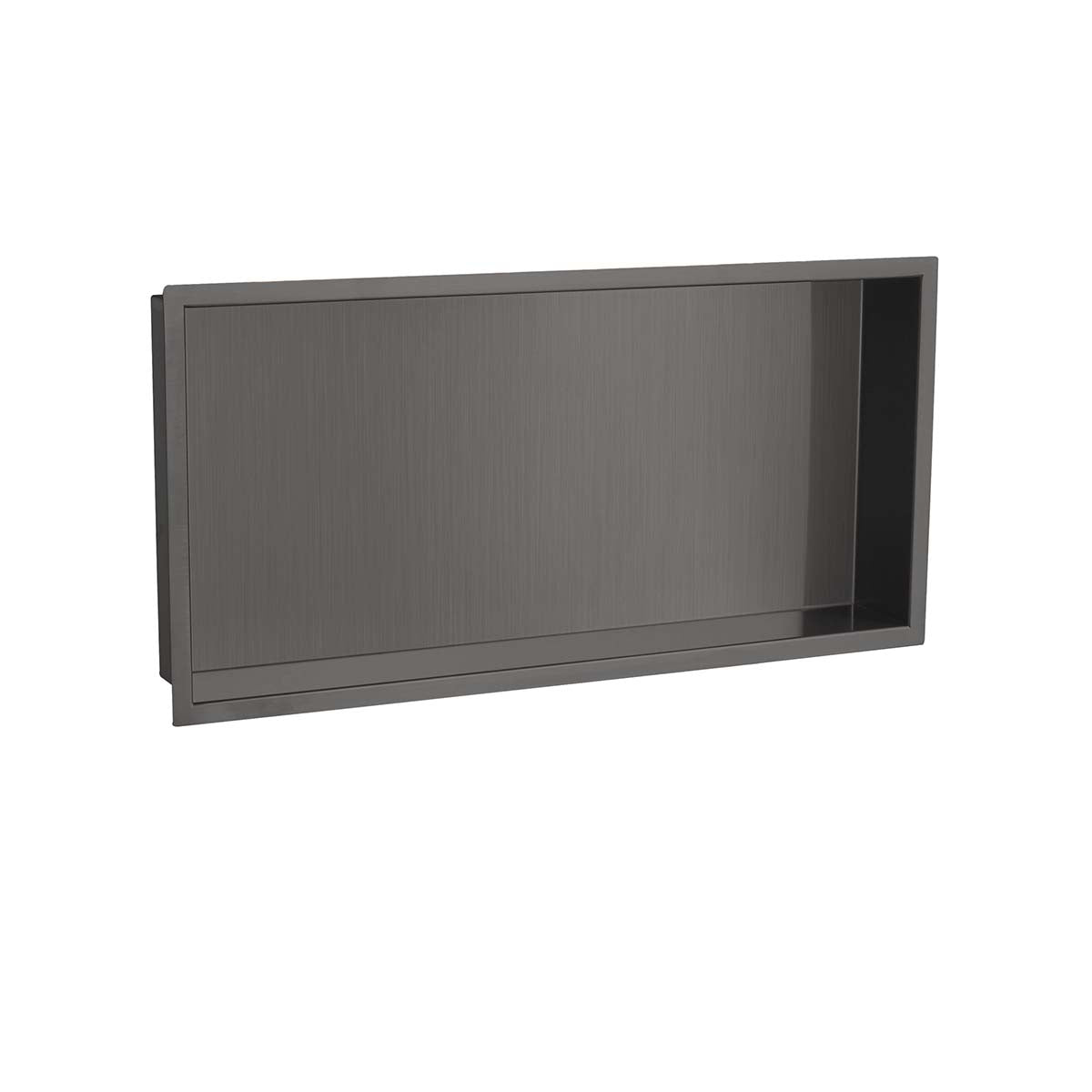 rectangular recessed gunmetal shower niche 600 x 300mm