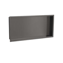 rectangular recessed gunmetal shower niche 600 x 300mm